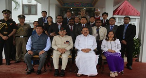 State Guard of Honour to the Vice President of India Shri M. Venkaiah Naidu by Arunachal Pradesh Police at Raj Bhavan, Itanagar on 15th June 2018.